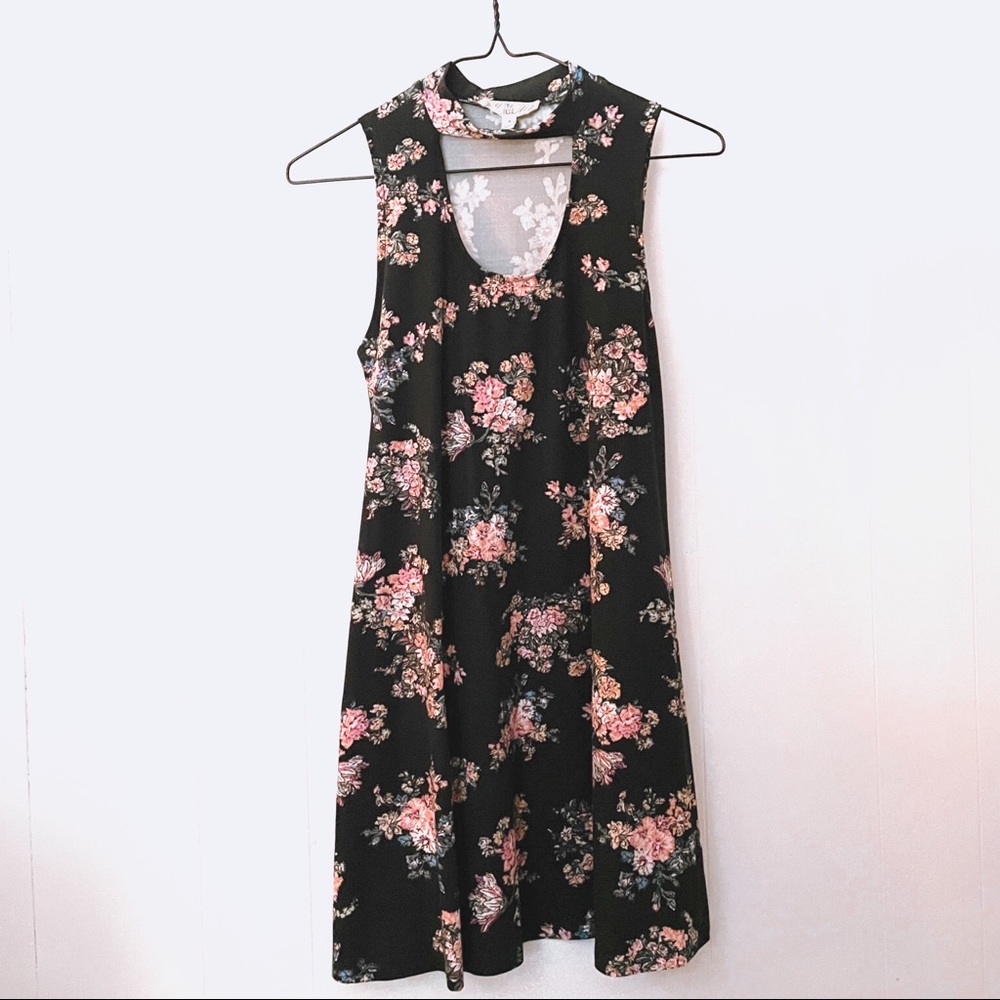 Pink Rose choker mini dress